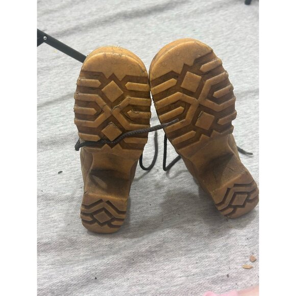 Two-Toned Boots Men's Size 9 Lace Up Mid Top Leather 90s Brown - Picture 5 of 7